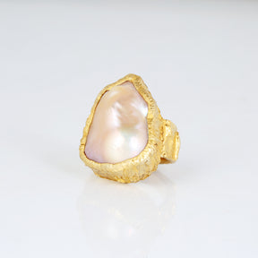 Lois 18K Gold Plated Silver 925 Pearl Ring