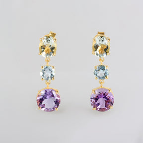 Filiya Colorstone 18k Gold Plated Silver 925 Earrings