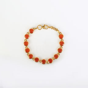 Citrus Carnelian 18k Gold Plated Silver 925 Bracelet