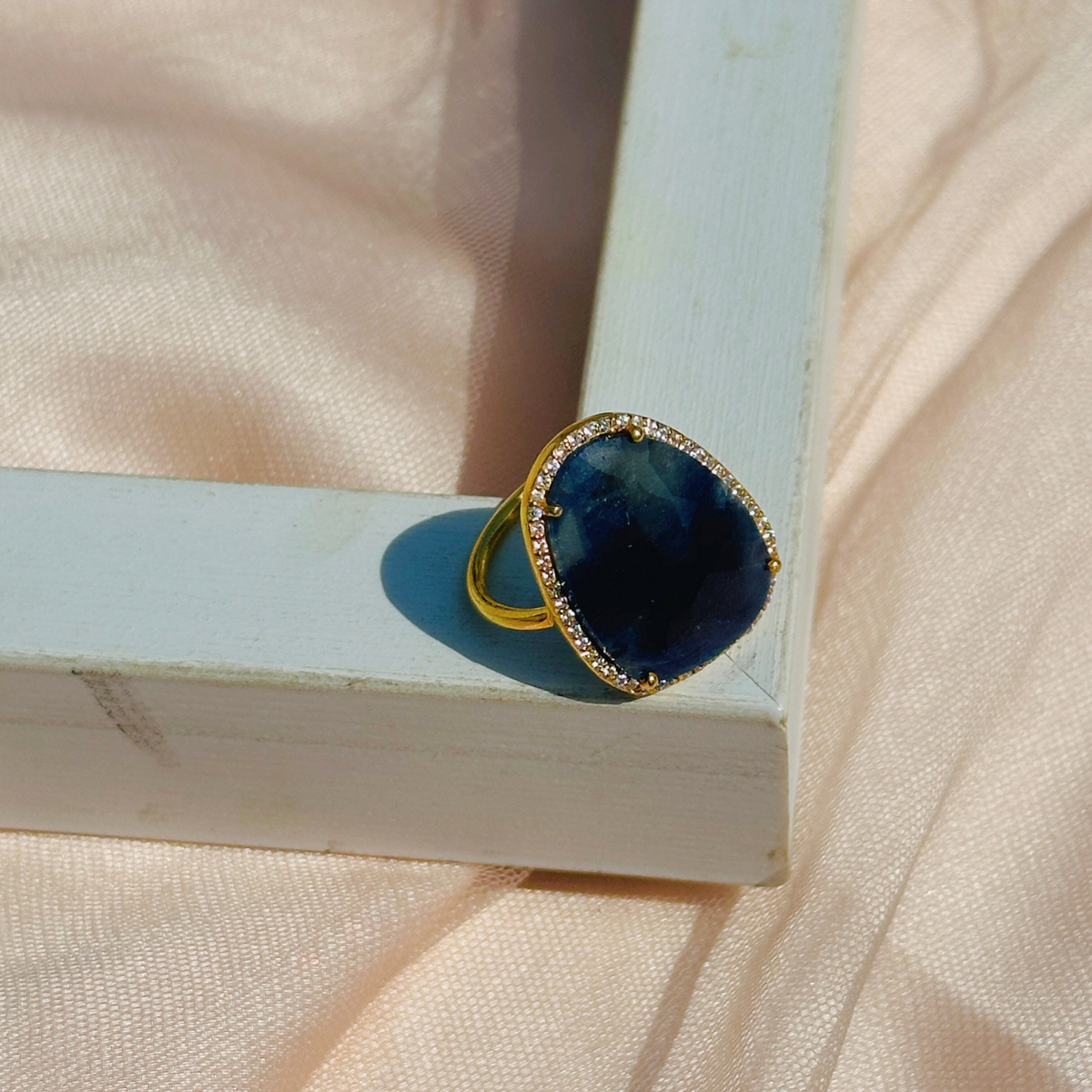 Blue Sapphire 18K Gold Plated Silver 925 Rings