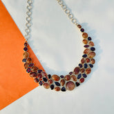 Gemstone, rutile and garnet, Multistone Silver 925 Necklace