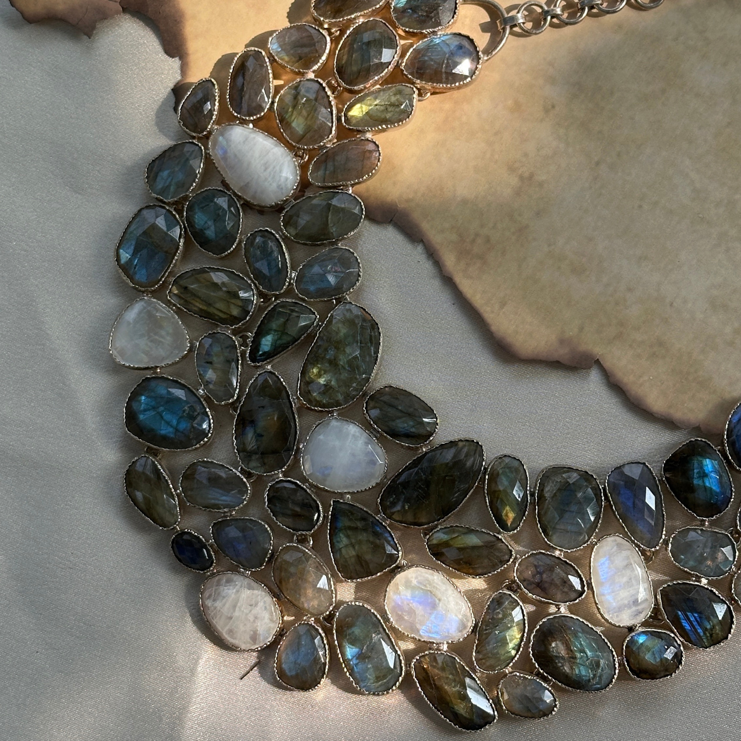 Rainbow Moonstone & Labradorite Necklace for Women