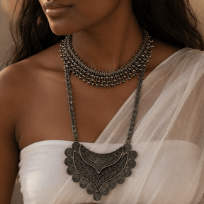 Rajika Handcrafted Silver Necklace