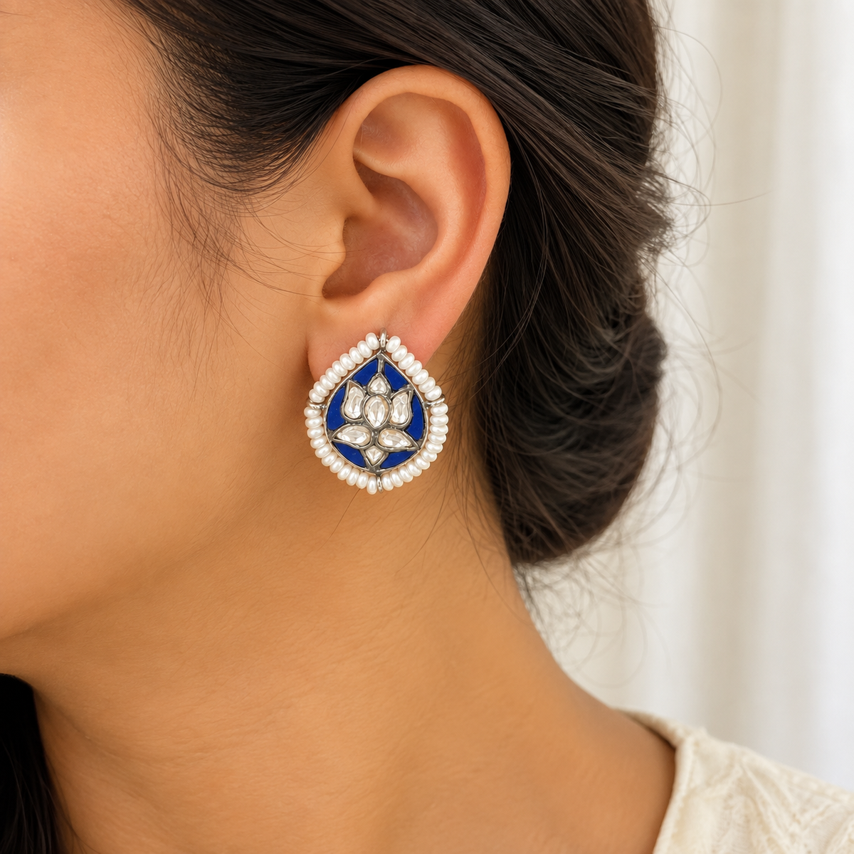 Rajmudra Silver 925 stud earrings