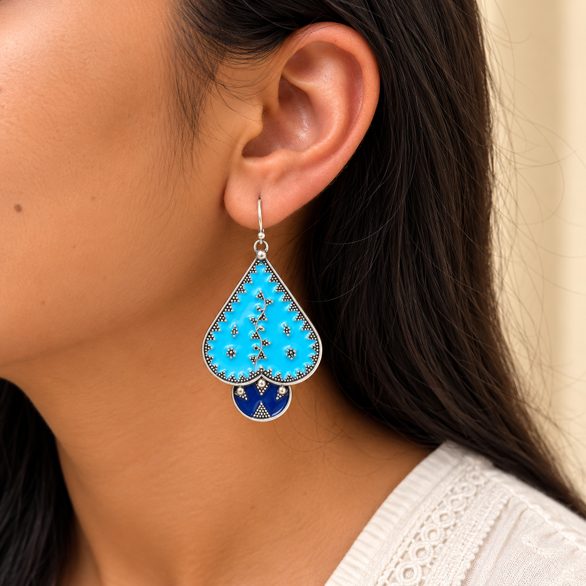 Rakta Enamel Silver 925 Earrings