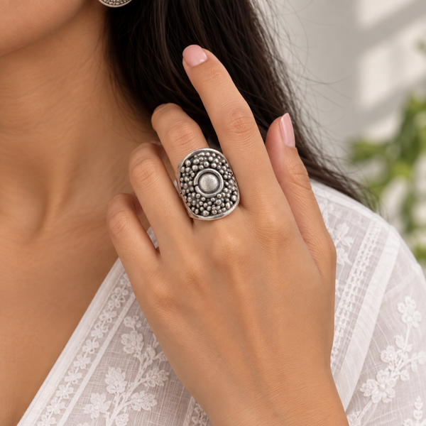 Rava Oxidised Silver 925 Ring