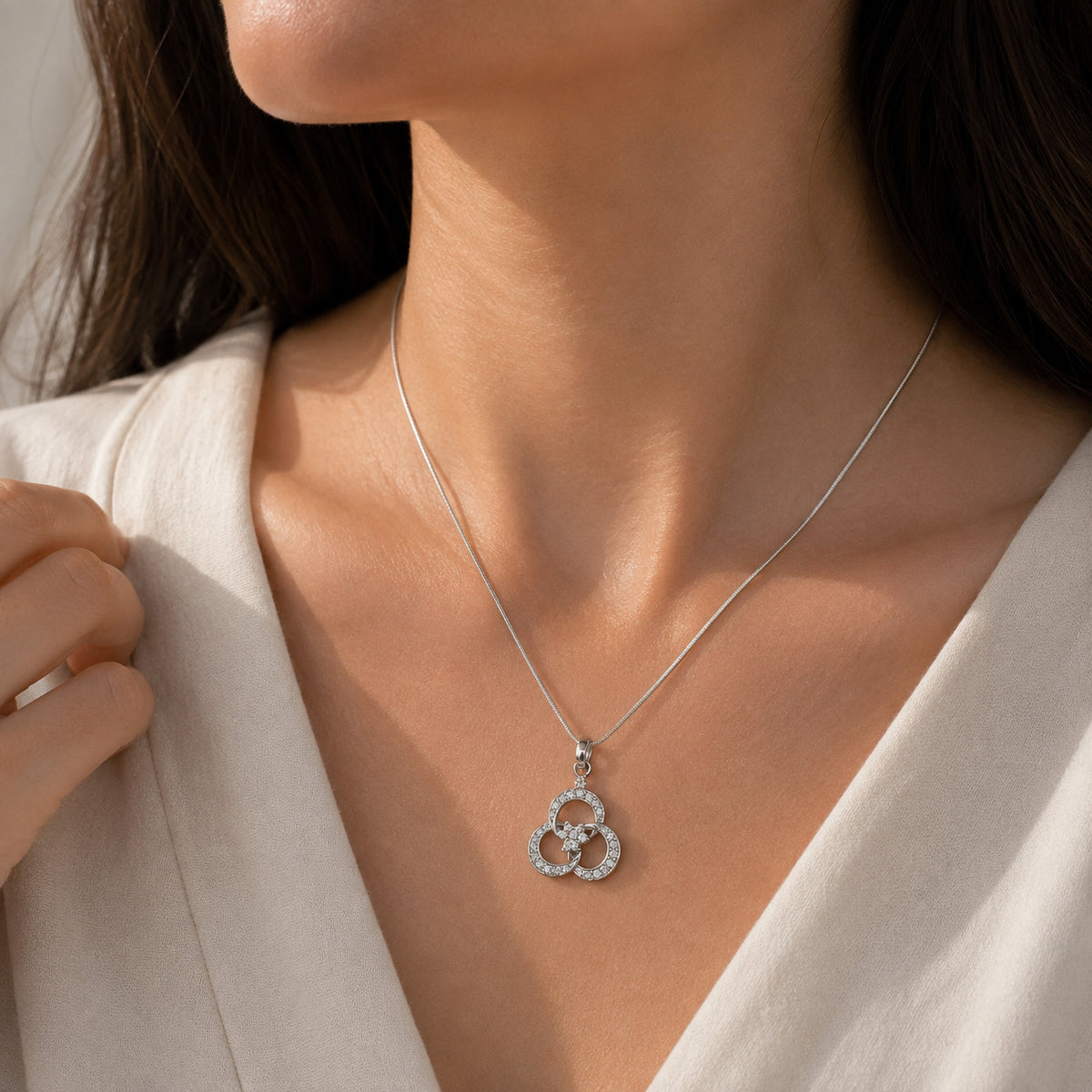 Rosalie Silver 925 Diamond Pendant