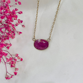 Gemstone Gold Plated Silver Necklace