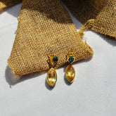 Gemstone Blue Topaz & Citrine 18K Gold plated Silver 925 Earrings