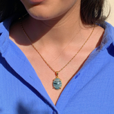 emerald pendant 18K gold plated 925 sterling silver 