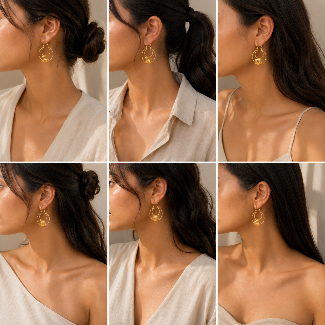Sam Gold Plated Silver 925 Hoop Earrings