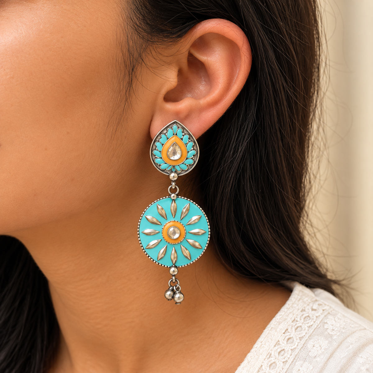 Samhita Enamel Silver 925 Earrings