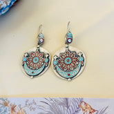 Festive Enamel Silver 925 Earrings