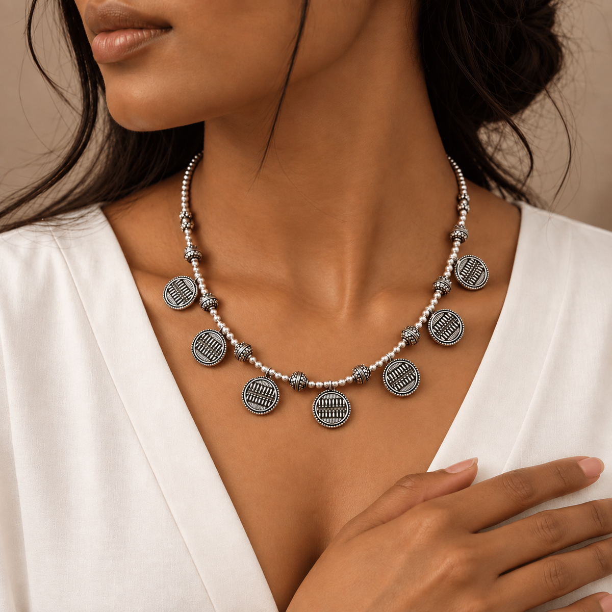 Shavanya Traditional Silver 925 Necklace
