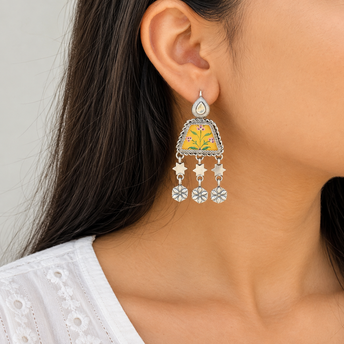 Shaza Hand Painted Earrings