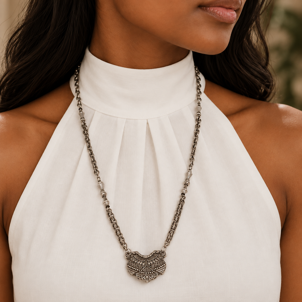 Shwana Silver Pendant Necklace