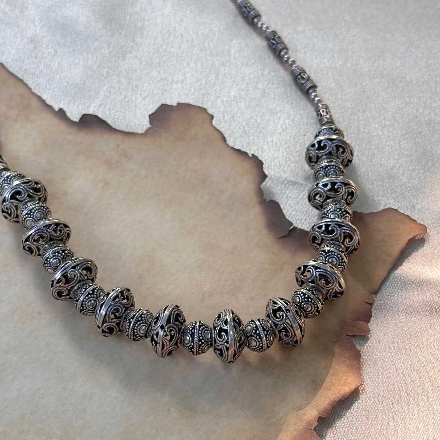 Silver Jewelry, Silver Necklace, Intricate design necklace, Traditional Necklace 