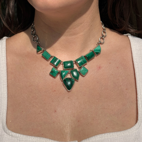 Sterling Silver Malachite Necklace