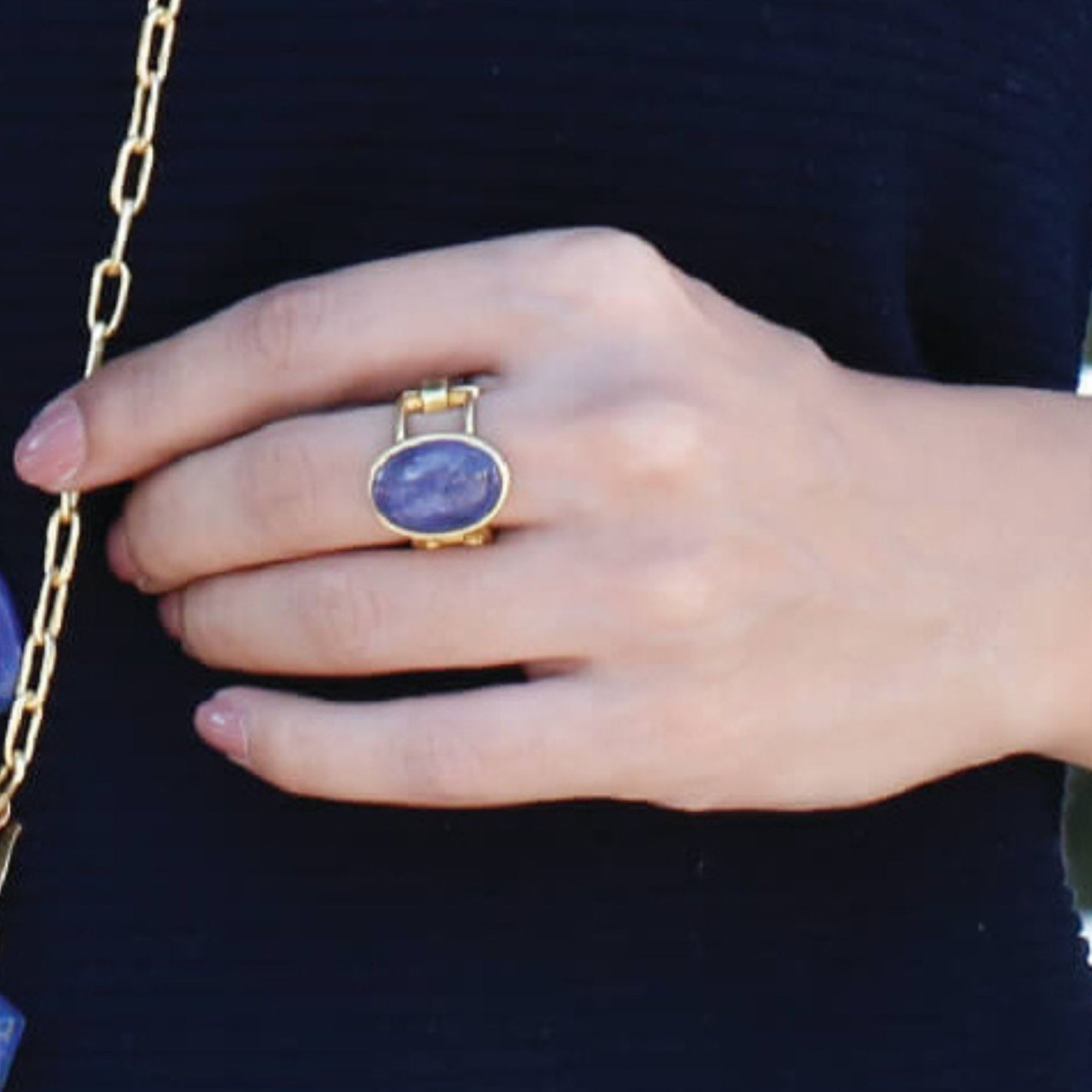 Tanzanite 18k Gold Plated Silver 925 Ring