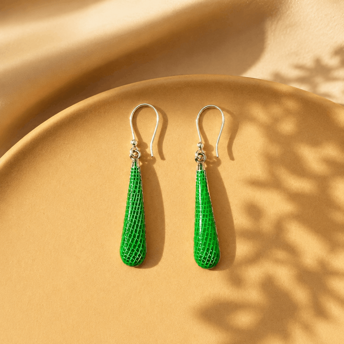 Teardrop Enamel Earrings