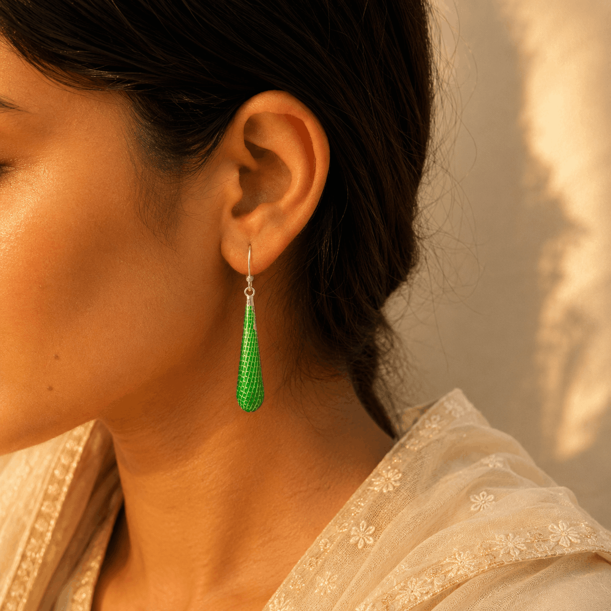 Teardrop Enamel Earrings