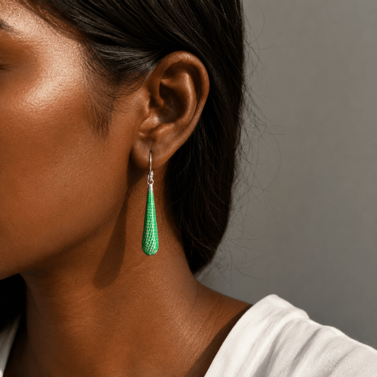 Teardrop Enamel Earrings