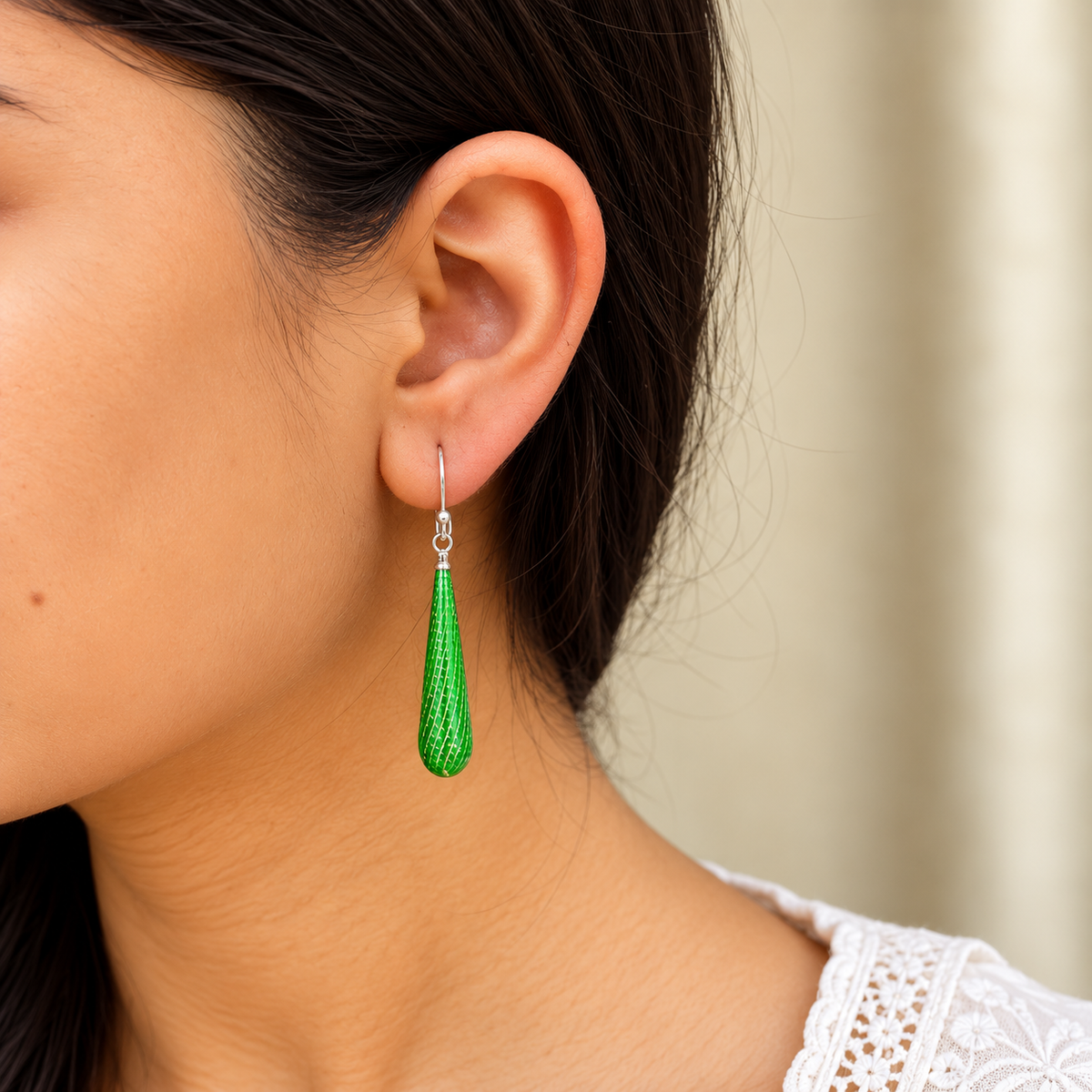 Teardrop Enamel Earrings