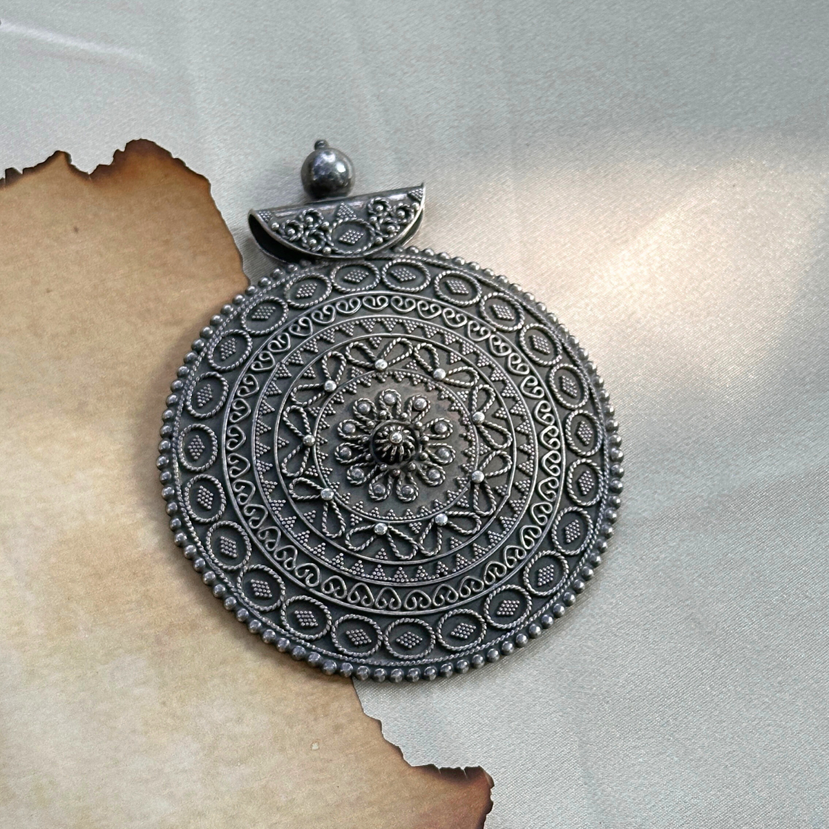 Traditional Silver 925 Pendant for Women, Silver 925 Ethnic Pendant, Tribal Silver Pendant, Handcrafted Silver Pendant