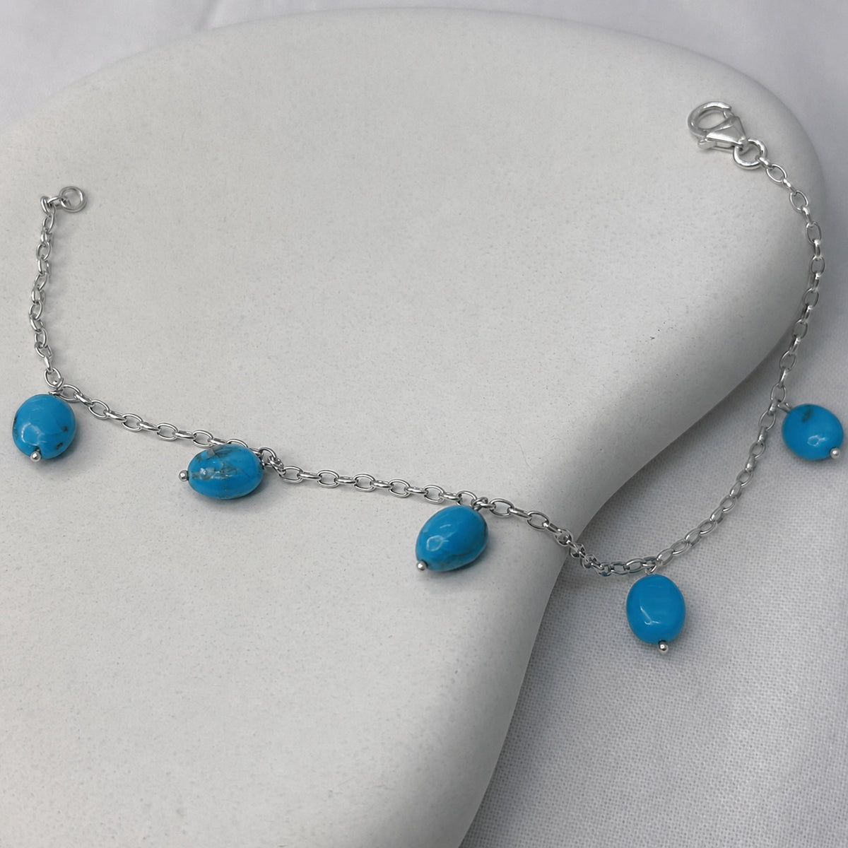18K gold plated silver bracelet with natural gemstone