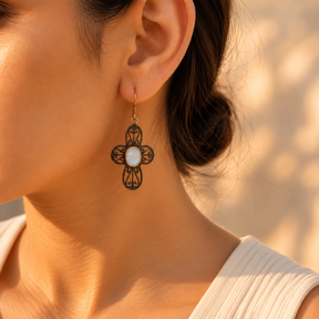 Two Tone Flower Earrings