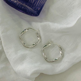 Flare Silver Hoop Earings