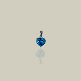 Sicily Blue Topaz 925 Silver Heart Love Pendant