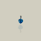 Sicily Blue Topaz 925 Silver Heart Pendant