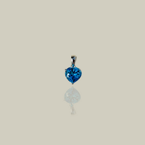 Sicily Blue Topaz 925 Silver Heart Love Pendant