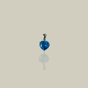 Sicily Blue Topaz 925 Silver Heart Pendant