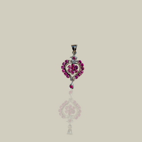 Cordelia Ruby Sterling Silver Heart Love Pendant