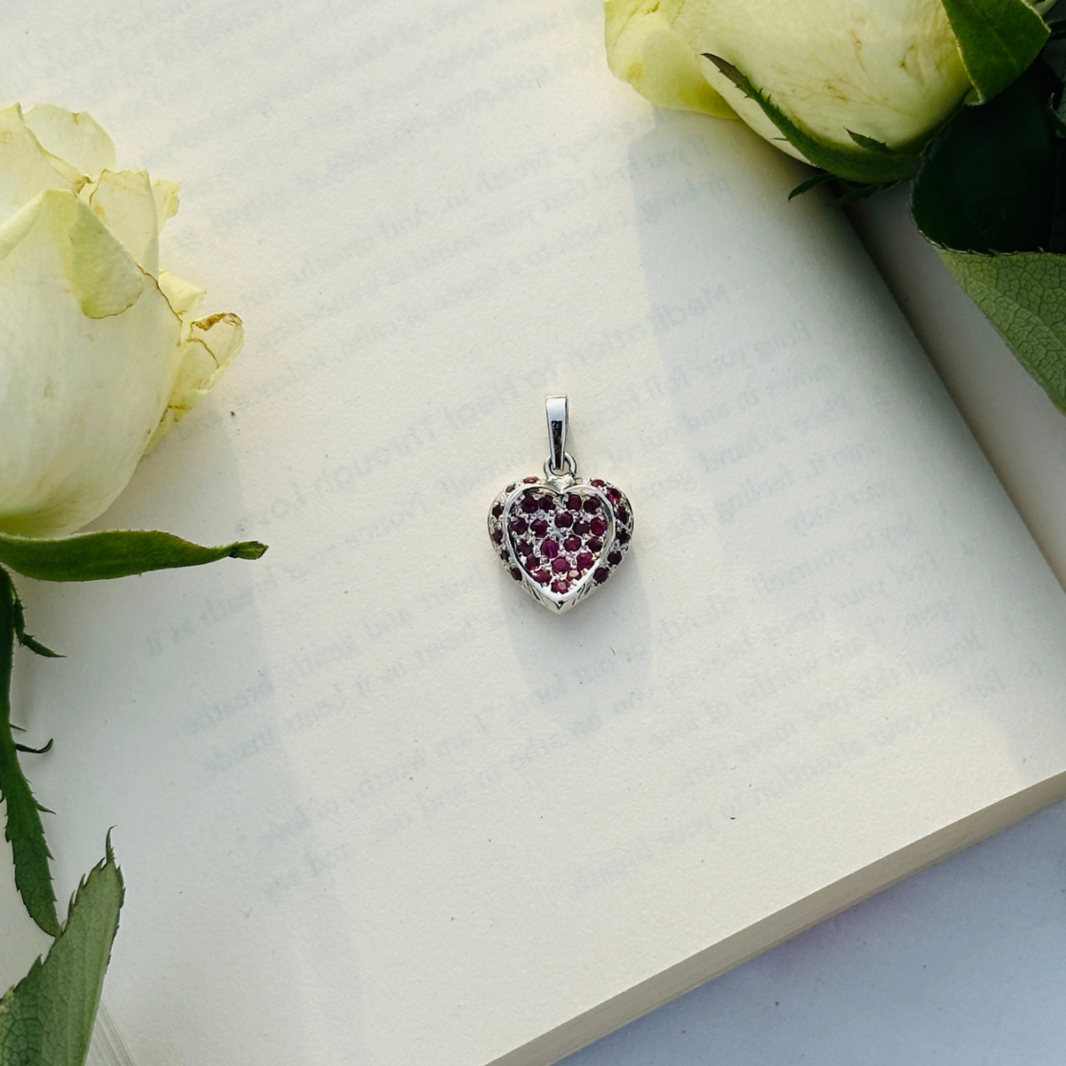 Mila Ruby Sterling Silver 925 Heart Love Pendant