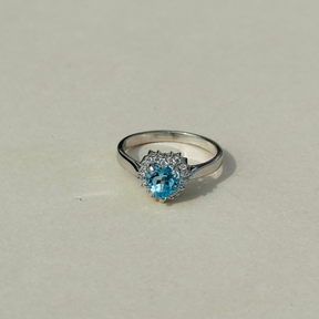 Ross 925 Silver Blue Topaz Heart Ring