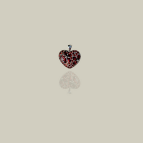 Addison Garnet & Amethyst Silver 925 Heart Love Pendant