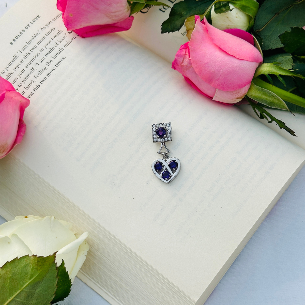 Blythe Garnet Sterling Silver Heart Love Pendant