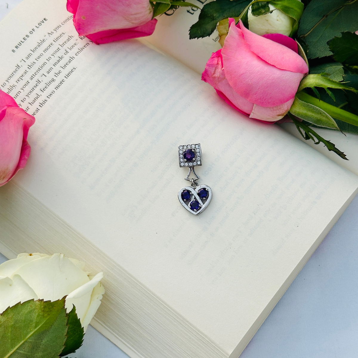 Blythe Garnet Sterling Silver Heart Pendant