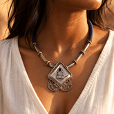 Viraas Bohemian Silver 925 Pendant Necklace
