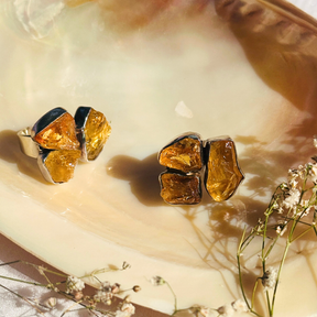 Yellow citrine 925 sterling silver ring