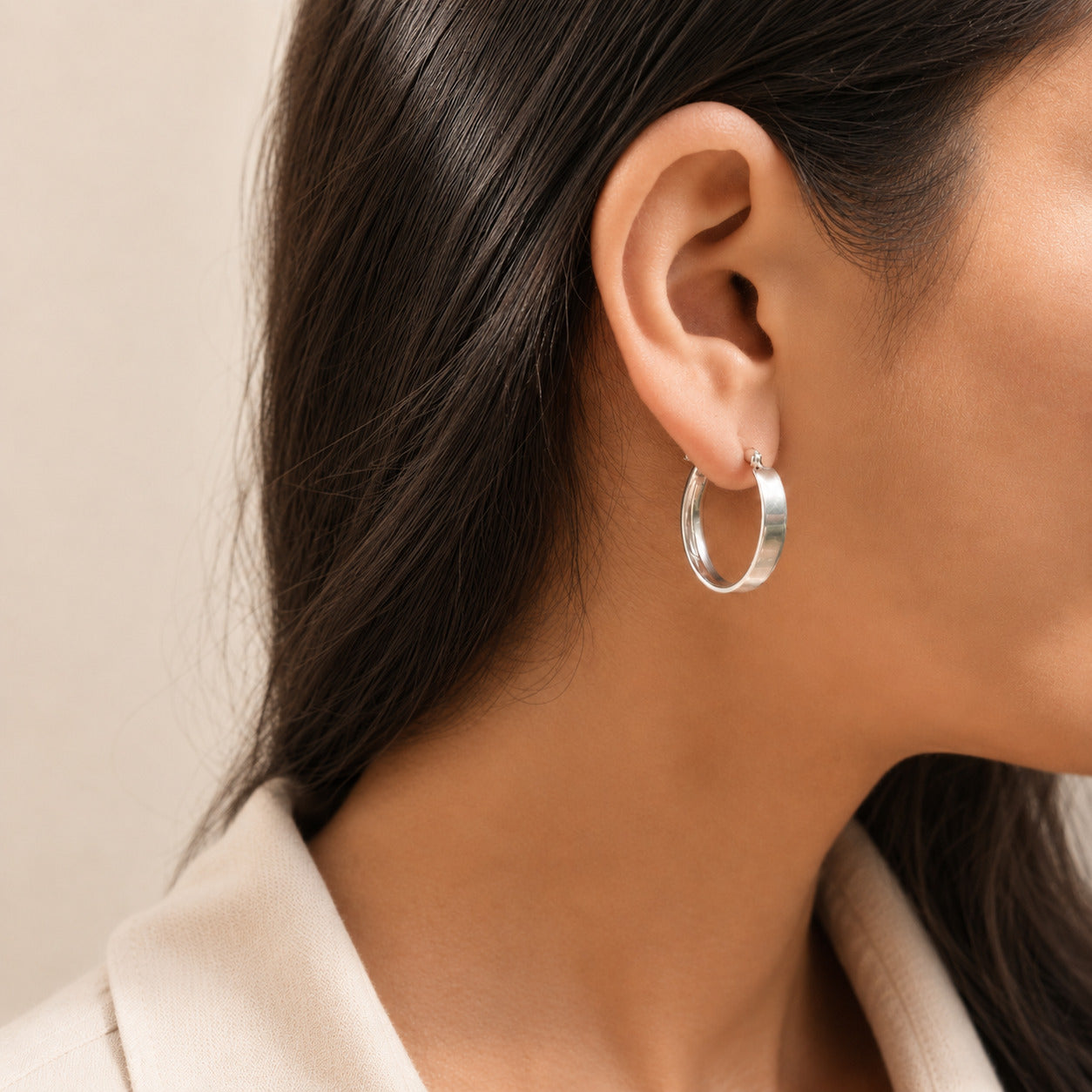 Zade Silver 925 Hoop Earrings