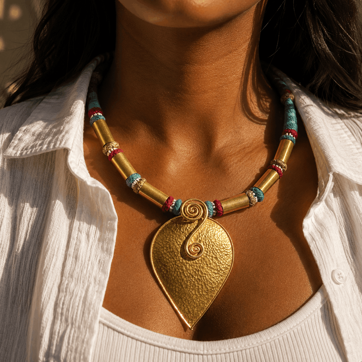 Zarae Gold Plated Vermeil Drop Boho Silver 925 Necklace