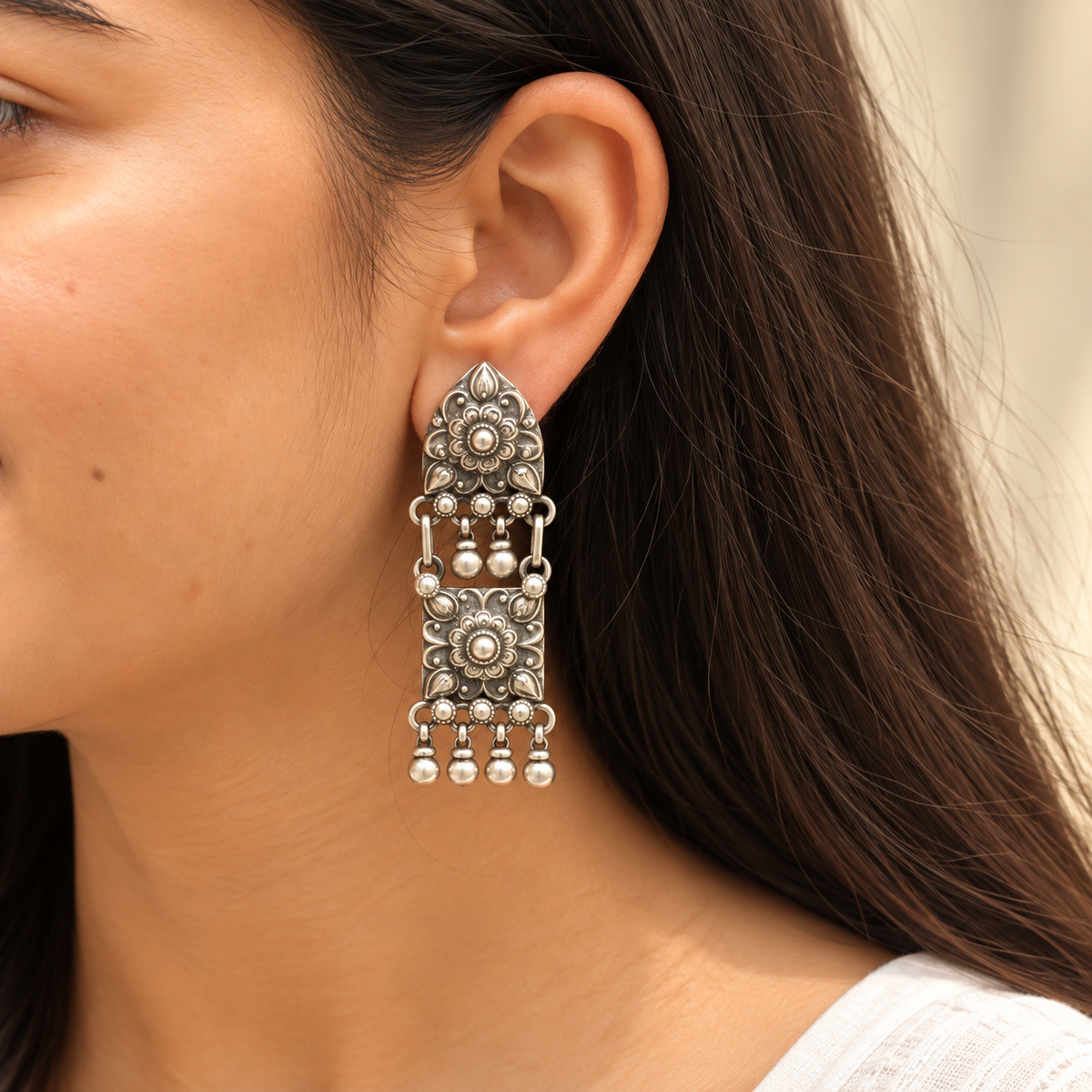 Zari Traditional Silver 925 Earrings