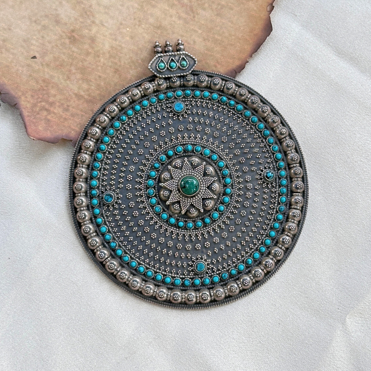 Traditional Silver Pendant, Silver 925 Ethnic Pendant, Handcrafted Silver Pendant, Tribal Silver 925 Pendant, Vintage Sterling Silver Pendant