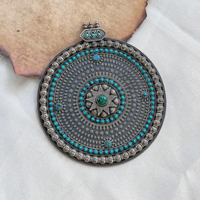 Traditional Silver Pendant, Silver 925 Ethnic Pendant, Handcrafted Silver Pendant, Tribal Silver 925 Pendant, Vintage Sterling Silver Pendant