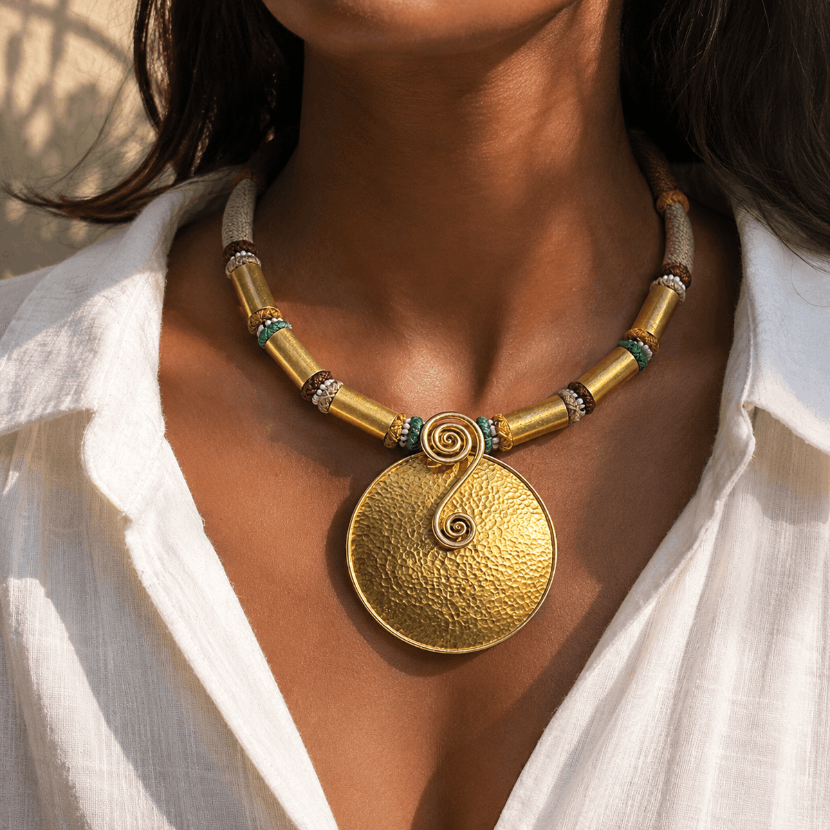 Zima Gold Plated Vermeil Boho Silver 925 Pendant Necklace