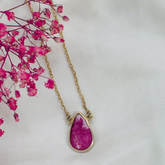 Gemstone ruby gold plated silver Necklace